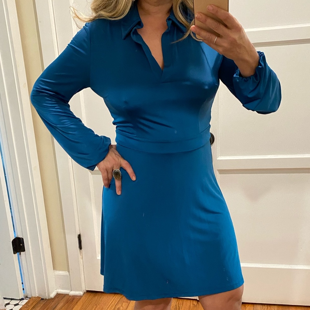 Veronica M non Wrinkle teal dress